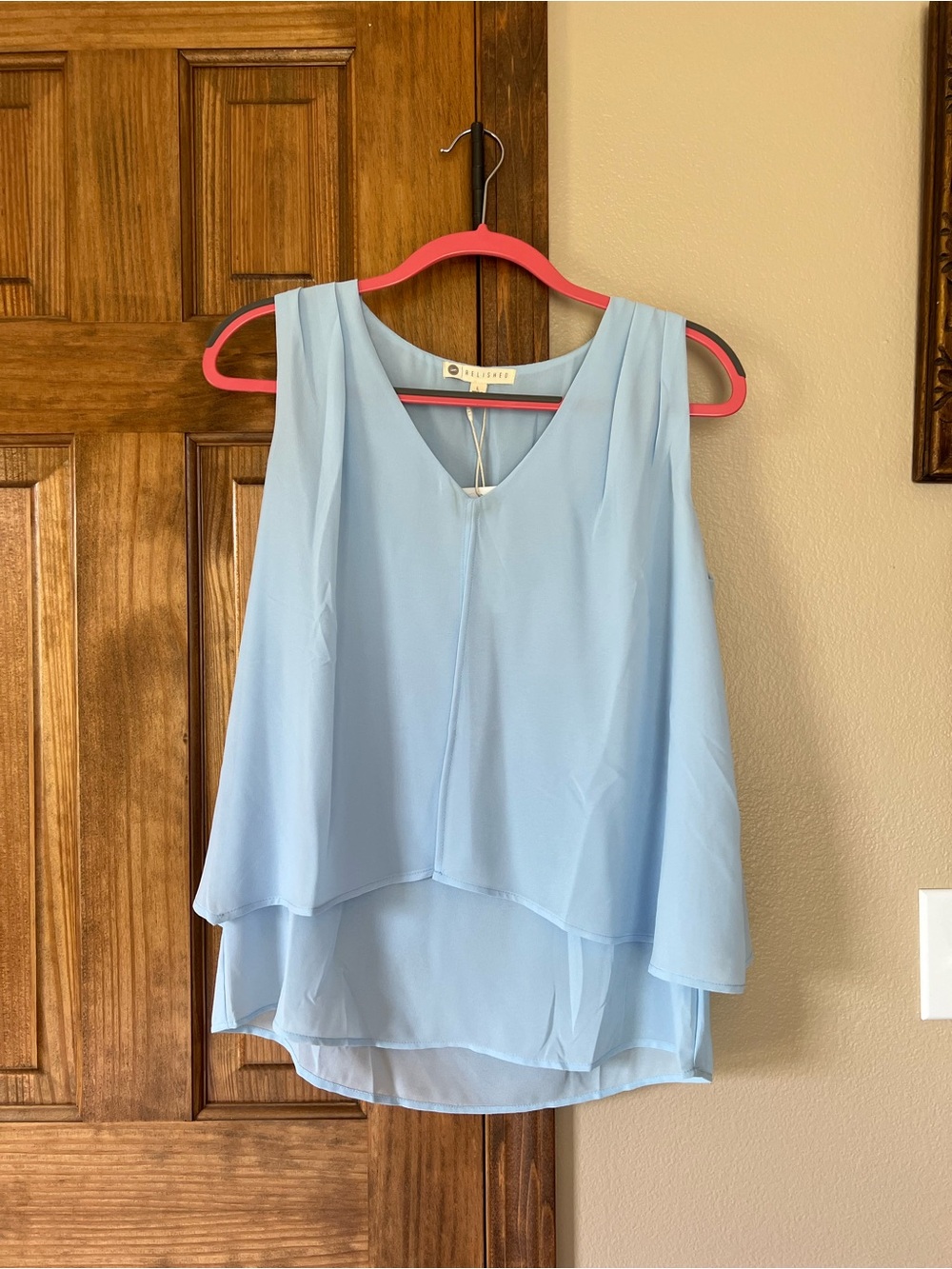 NWT Relished Pale Blue Layered V-Neck Blouse